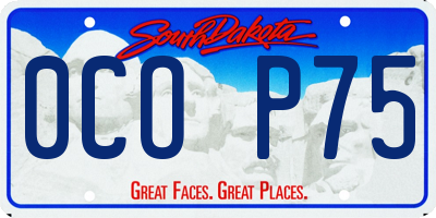 SD license plate 0COP75