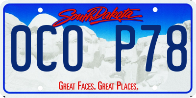 SD license plate 0COP78