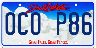 SD license plate 0COP86