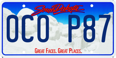 SD license plate 0COP87