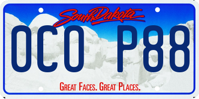 SD license plate 0COP88