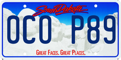 SD license plate 0COP89