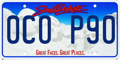 SD license plate 0COP90