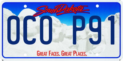 SD license plate 0COP91