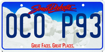 SD license plate 0COP93