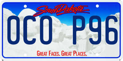 SD license plate 0COP96
