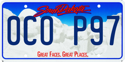 SD license plate 0COP97