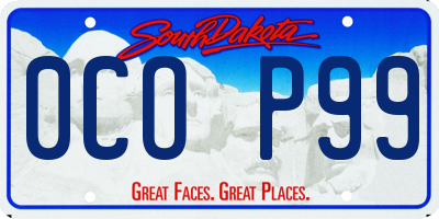 SD license plate 0COP99