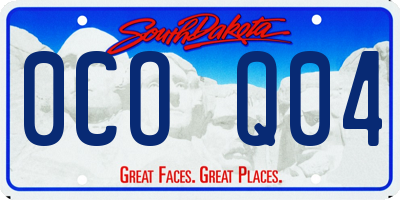 SD license plate 0COQ04