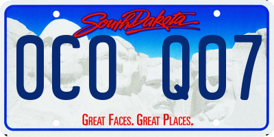 SD license plate 0COQ07