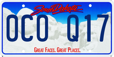 SD license plate 0COQ17