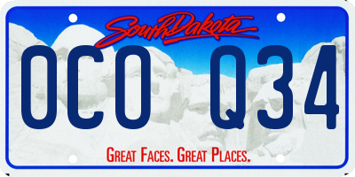 SD license plate 0COQ34