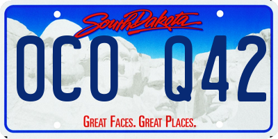 SD license plate 0COQ42