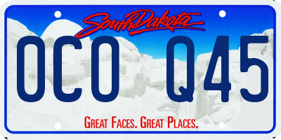 SD license plate 0COQ45