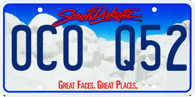 SD license plate 0COQ52