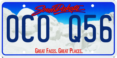 SD license plate 0COQ56