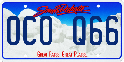 SD license plate 0COQ66