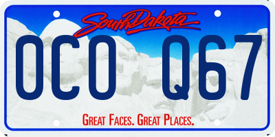 SD license plate 0COQ67