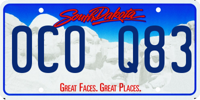 SD license plate 0COQ83