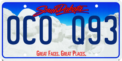 SD license plate 0COQ93