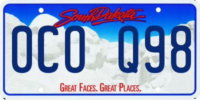 SD license plate 0COQ98