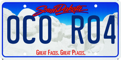 SD license plate 0COR04