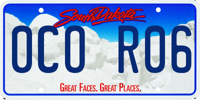 SD license plate 0COR06