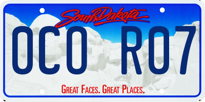 SD license plate 0COR07
