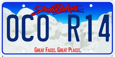 SD license plate 0COR14