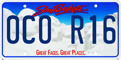 SD license plate 0COR16