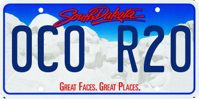 SD license plate 0COR20