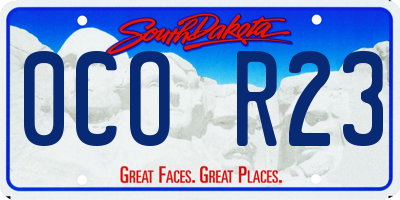 SD license plate 0COR23