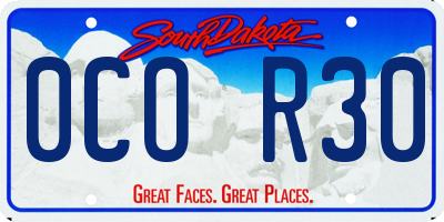 SD license plate 0COR30
