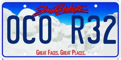 SD license plate 0COR32