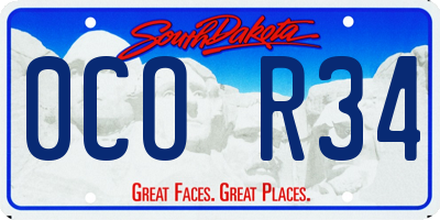 SD license plate 0COR34