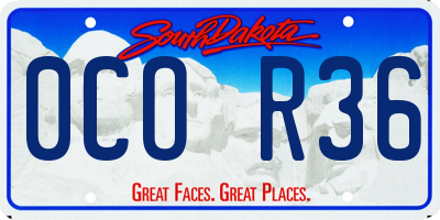SD license plate 0COR36