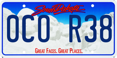 SD license plate 0COR38