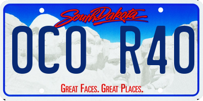 SD license plate 0COR40