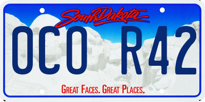 SD license plate 0COR42