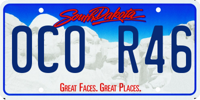 SD license plate 0COR46