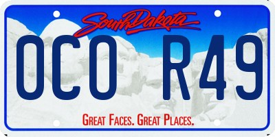 SD license plate 0COR49