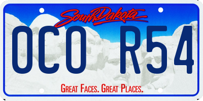 SD license plate 0COR54