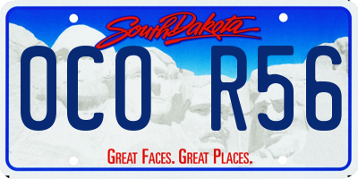 SD license plate 0COR56