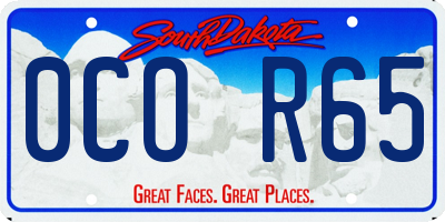 SD license plate 0COR65