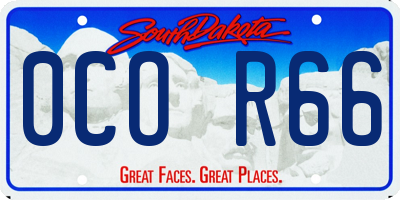 SD license plate 0COR66
