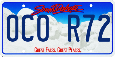 SD license plate 0COR72