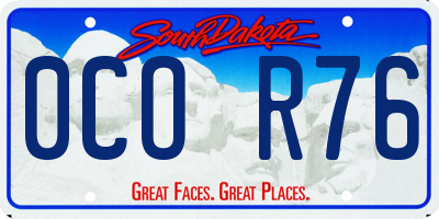 SD license plate 0COR76