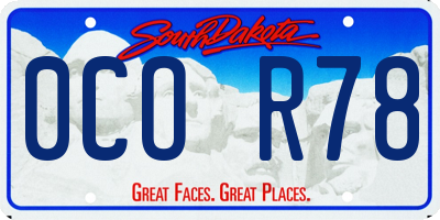 SD license plate 0COR78