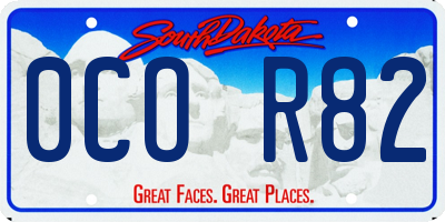 SD license plate 0COR82