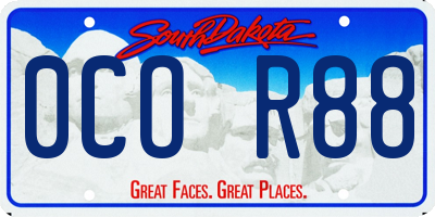 SD license plate 0COR88